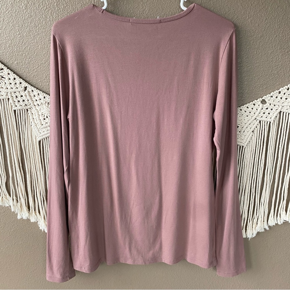 Peruvian Connection dusty pink pima cotton layering long sleeve tee EUC - Picture 3 of 7